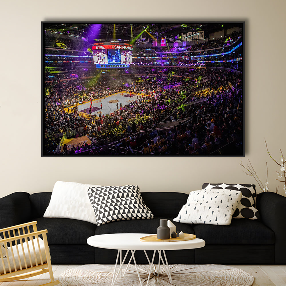 La Staples Center, Stadium Canvas, Sport Art, Framed Canvas Print Wall Art, Floating Frame