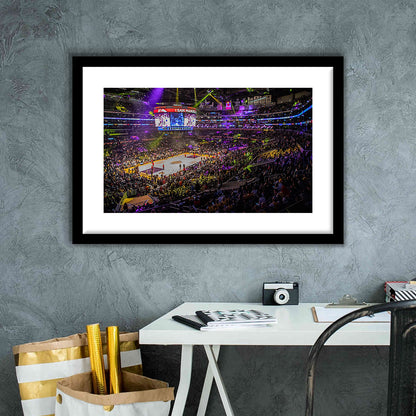 La Staples Center, Stadium Canvas, Sport Art, Gift for him, White Border Framed Art Print Wall Decor