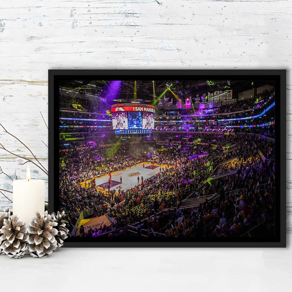 La Staples Center, Stadium Canvas, Sport Art, Framed Canvas Print Wall Art, Floating Frame