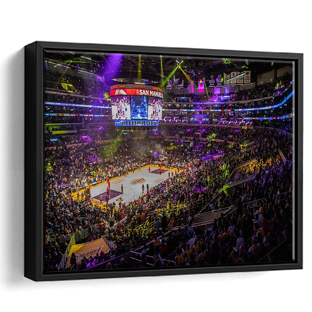 La Staples Center, Stadium Canvas, Sport Art, Framed Canvas Print Wall Art, Floating Frame
