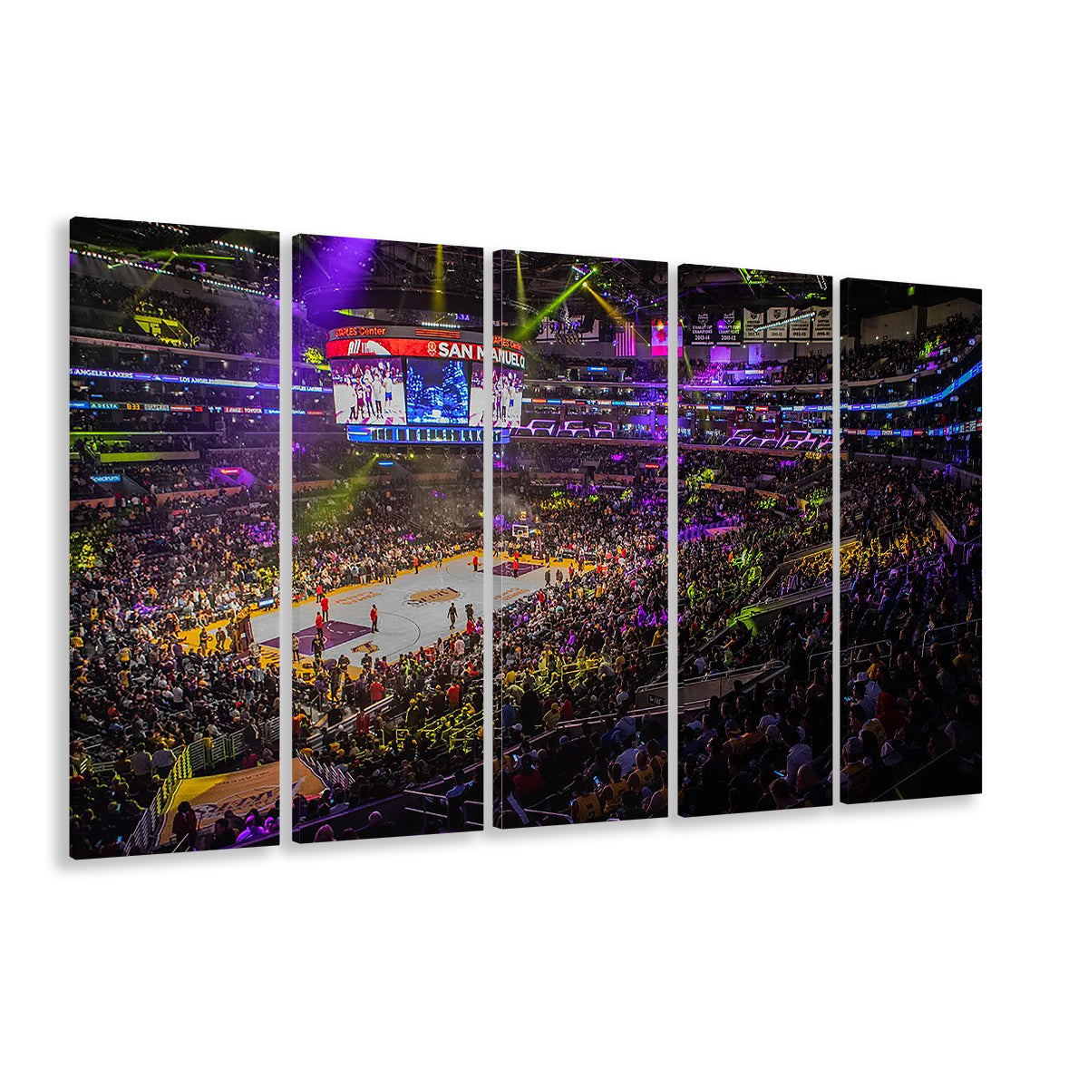 La Staples Center, Stadium Canvas, Sport Art, 5 Panel B, Extra Large Canvas, Canvas Print Wall Art
