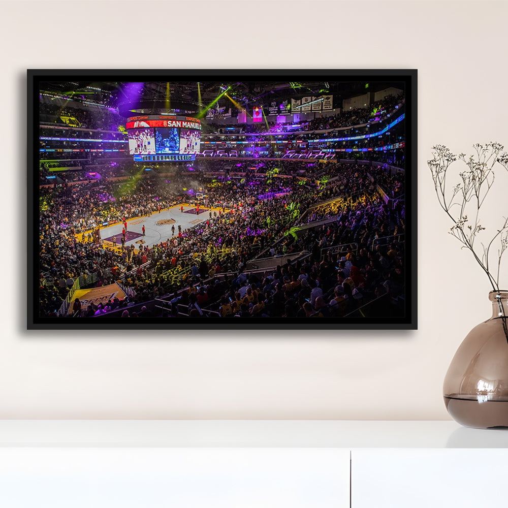 La Staples Center, Stadium Canvas, Sport Art, Framed Canvas Print Wall Art, Floating Frame