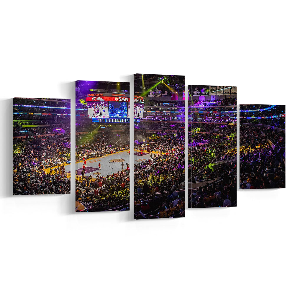 La Staples Center, Stadium Canvas, Sport Art, Gift for him, 5 Panel, Large Canvas, Canvas Print Wall Art