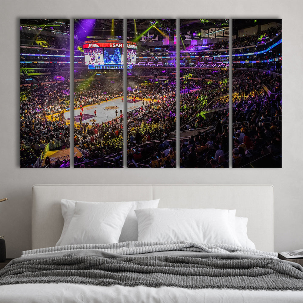 La Staples Center, Stadium Canvas, Sport Art, 5 Panel B, Extra Large Canvas, Canvas Print Wall Art
