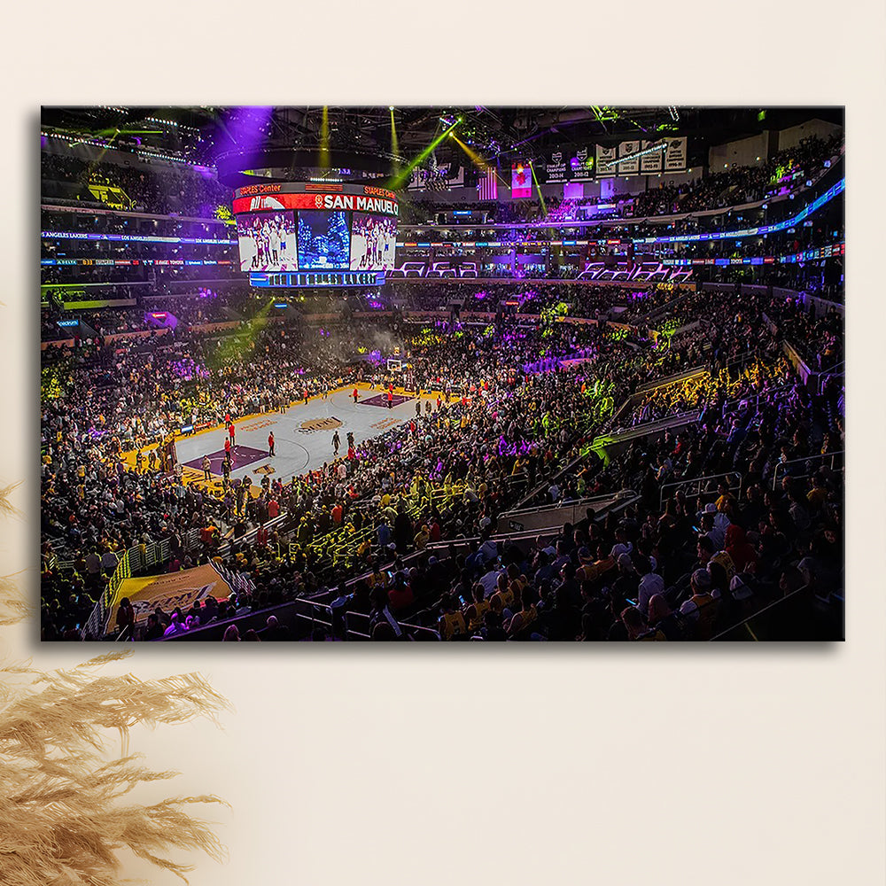 La Staples Center, Stadium Canvas, Sport Art, Gift for him, Man Cave Decor, Art Print, Canvas Print Wall Art
