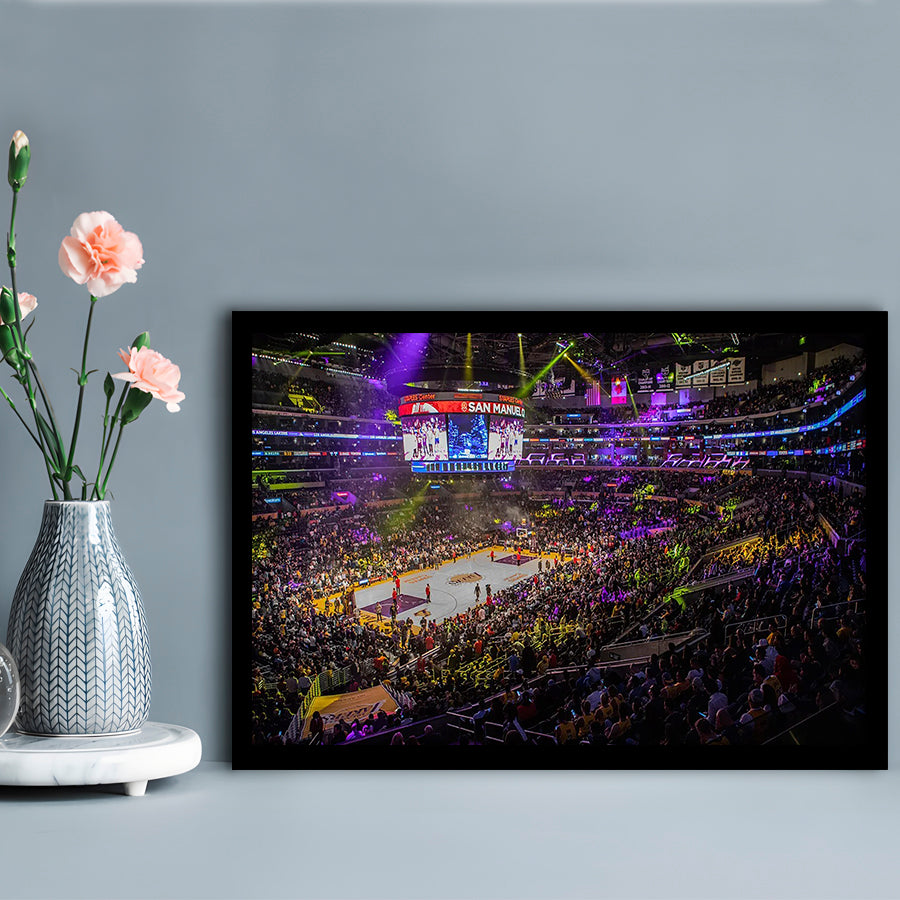 La Staples Center, Stadium Canvas, Sport Art, Gift for him, Framed Art Print Wall Decor, Picture Framed