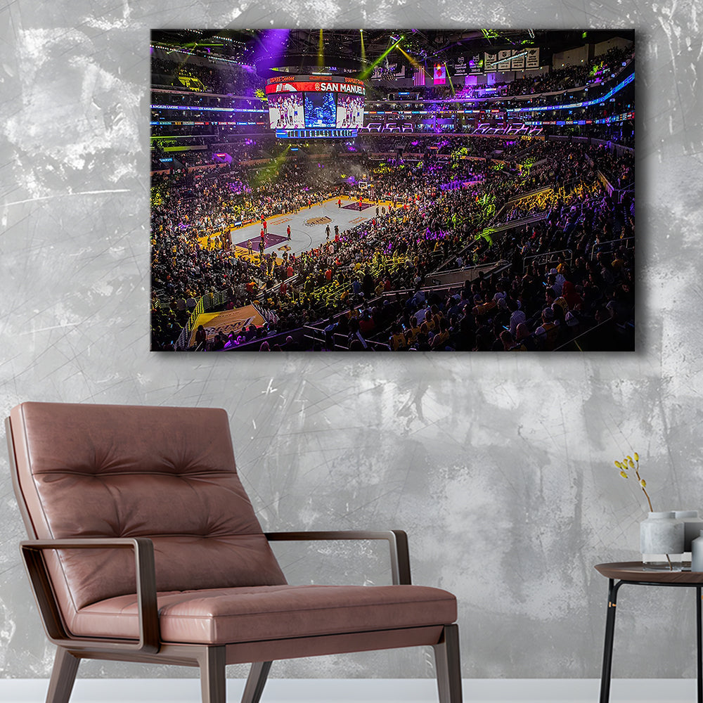 La Staples Center, Stadium Canvas, Sport Art, Gift for him, Man Cave Decor, Art Print, Canvas Print Wall Art