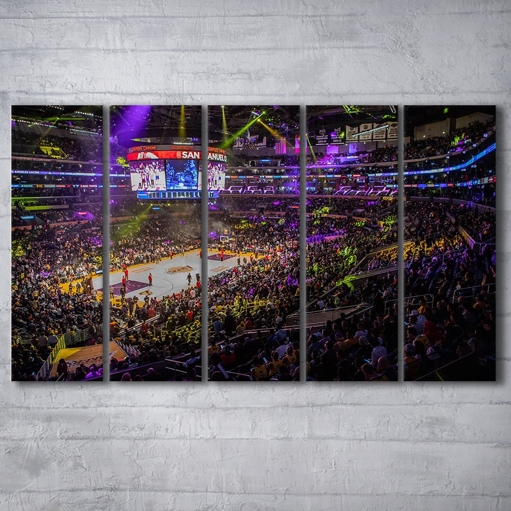 La Staples Center, Stadium Canvas, Sport Art, 5 Panel B, Extra Large Canvas, Canvas Print Wall Art