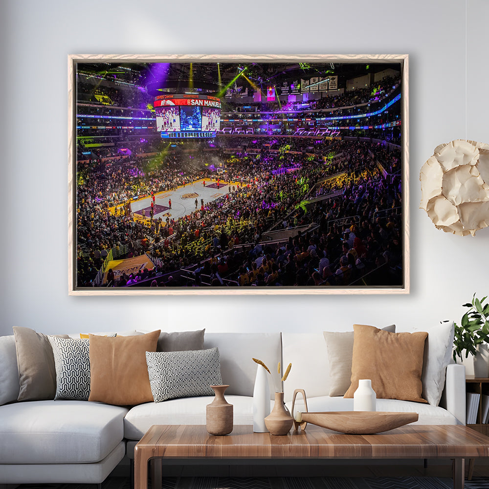 La Staples Center, Stadium Canvas, Sport Art, Framed Canvas Print Wall Art, Floating Frame