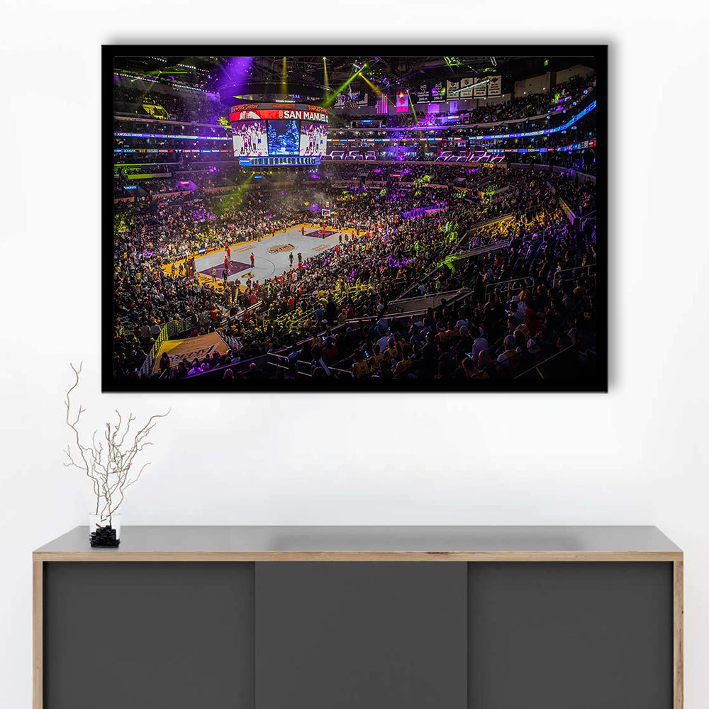 La Staples Center, Stadium Canvas, Sport Art, Gift for him, Framed Art Print Wall Decor, Picture Framed