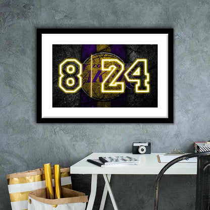 Lakers Los Angeles 8  24 Art Print, Framed Art Print Wall Decor, White Border, Framed Picture