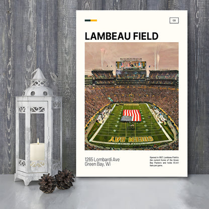 Lambeau Field Print, GB Packers Stadium Canvas Art, Fan Gifts, Sport Art, Canvas Print Wall Art