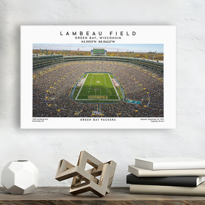 Lambeau Field Print, Green Bay Packers Football Stadium Wall Art, Canvas Print Wall Art, Man Cave Gift
