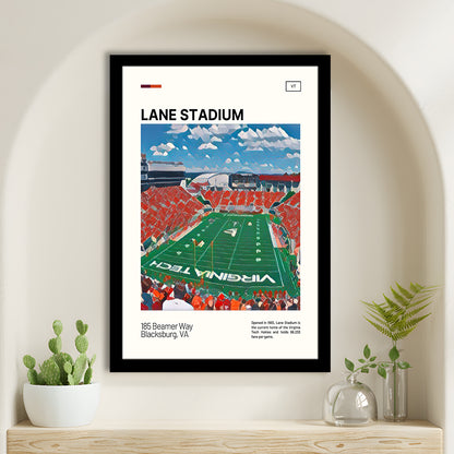 Lane Stadium Print, Virginia Tech Hokies Stadium Art, Gifts for him, Sport Art, Framed Art Print Wall Decor