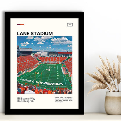Lane Stadium Print, Virginia Tech Hokies Stadium Art, Gifts for him, Sport Art, Framed Art Print Wall Decor