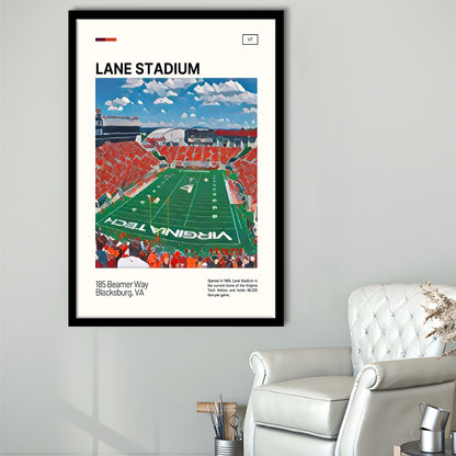 Lane Stadium Print, Virginia Tech Hokies Stadium Art, Gifts for him, Sport Art, Framed Art Print Wall Decor