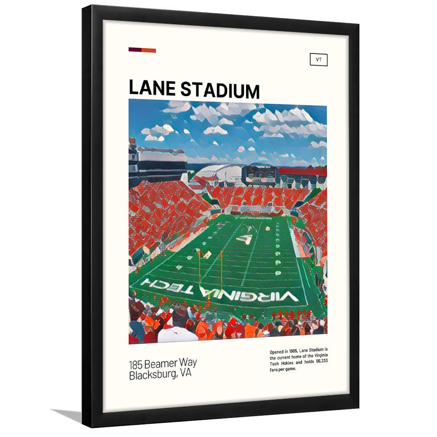 Lane Stadium Print, Virginia Tech Hokies Stadium Art, Gifts for him, Sport Art, Framed Art Print Wall Decor