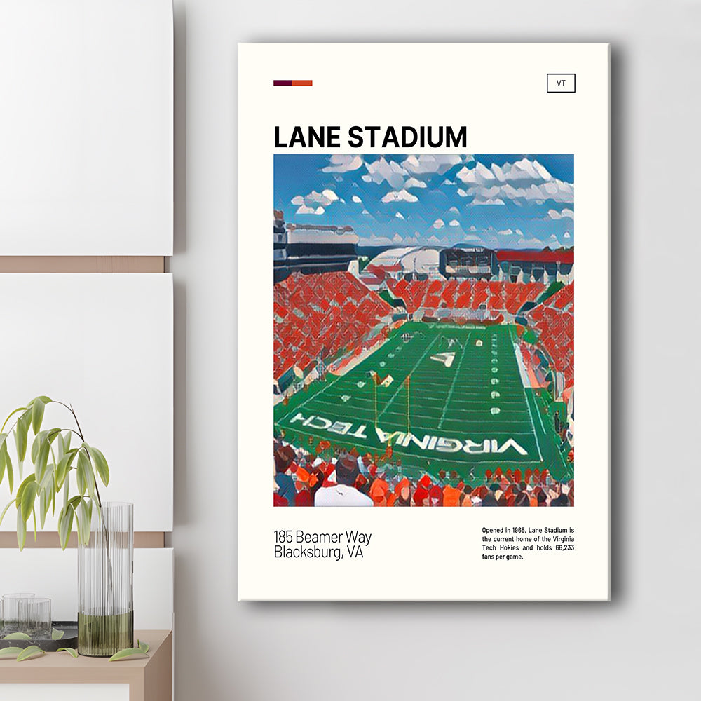 Lane Stadium Print, Virginia Tech Hokies Stadium Canvas Art, Fan Gifts, Sport Art, Canvas Print Wall Art