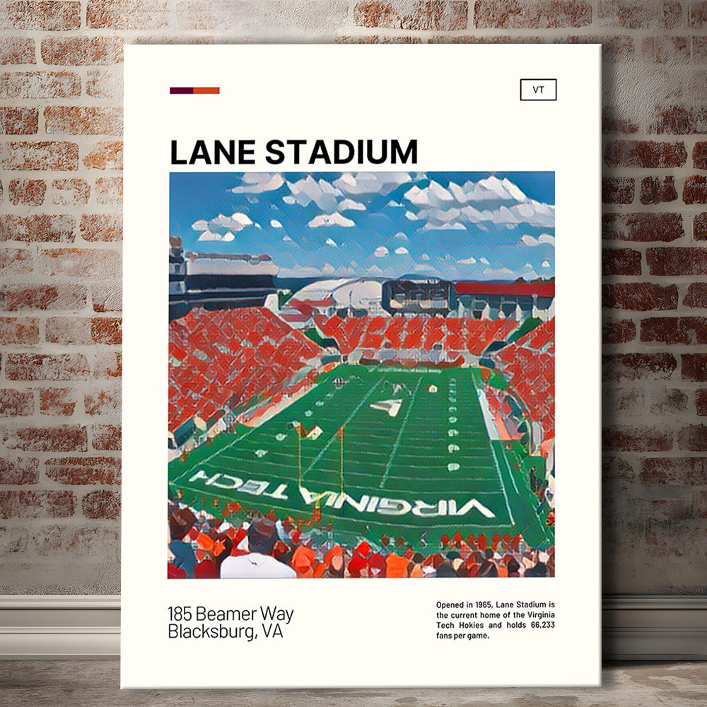 Lane Stadium Print, Virginia Tech Hokies Stadium Canvas Art, Fan Gifts, Sport Art, Canvas Print Wall Art
