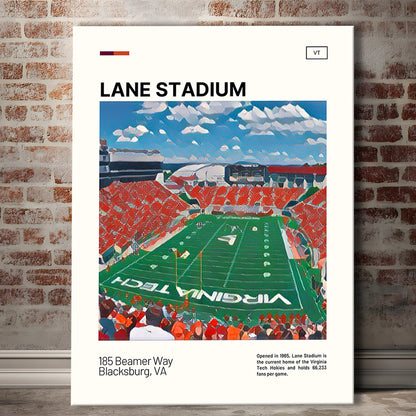 Lane Stadium Print, Virginia Tech Hokies Stadium Canvas Art, Fan Gifts, Sport Art, Canvas Print Wall Art