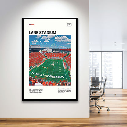 Lane Stadium Print, Virginia Tech Hokies Stadium Art, Gifts for him, Sport Art, Framed Art Print Wall Decor