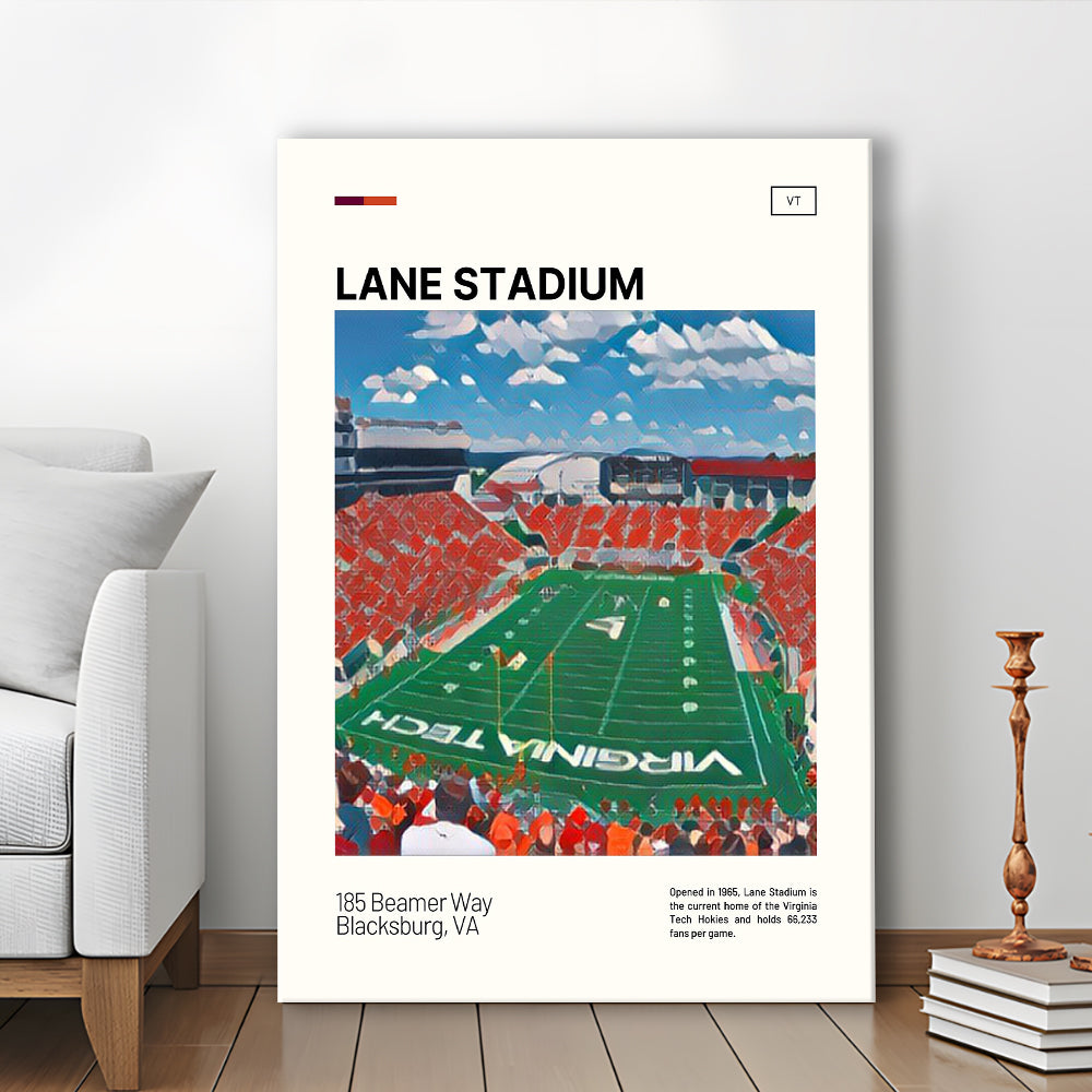 Lane Stadium Print, Virginia Tech Hokies Stadium Canvas Art, Fan Gifts, Sport Art, Canvas Print Wall Art