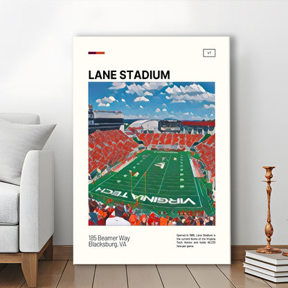 Lane Stadium Print, Virginia Tech Hokies Stadium Canvas Art, Fan Gifts, Sport Art, Canvas Print Wall Art