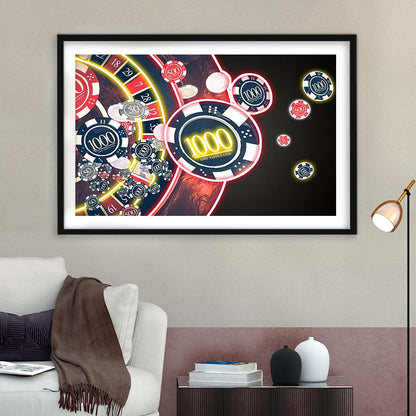 Las Vegas Casino Art Print, Poker Art, Framed Art Print Wall Decor, White Border, Framed Picture