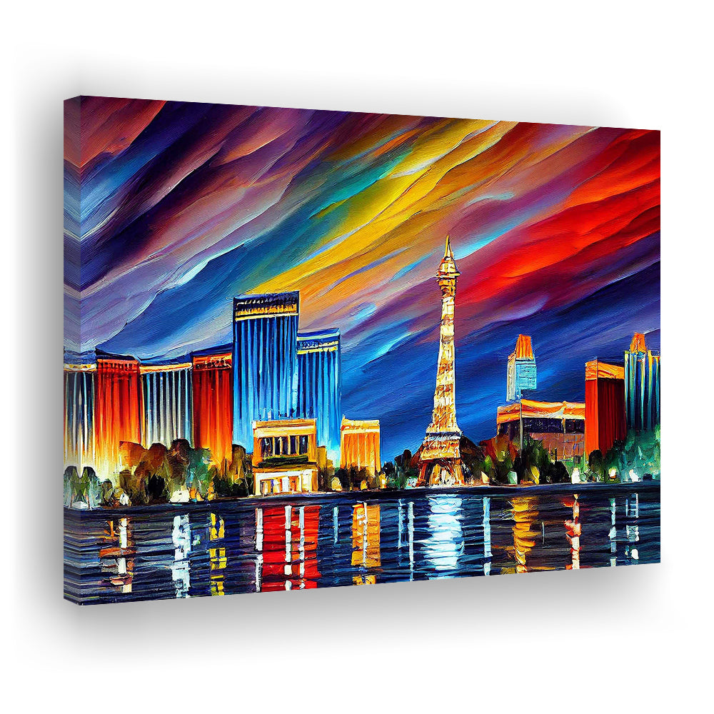 Las Vegas Nevada Skyline, Las Vegas Painting Wall Art, Sport Art, Gifts for him, Canvas Print Wall Art
