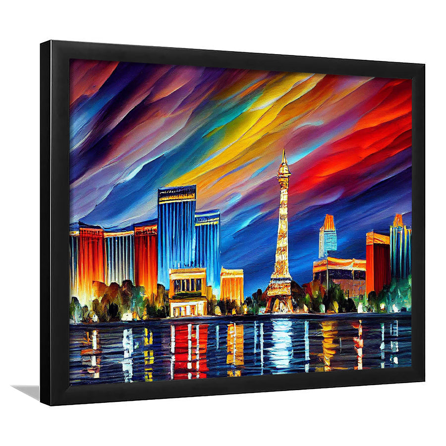 Las Vegas Nevada Skyline, Las Vegas Painting Wall Art, Sport Gift Art, Framed Art Print Wall Decor