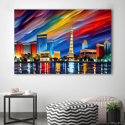 Las Vegas Nevada Skyline, Las Vegas Painting Wall Art, Sport Art, Gifts for him, Canvas Print Wall Art
