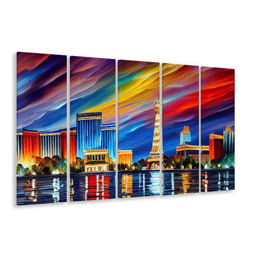 Las Vegas Nevada Skyline, Las Vegas Painting Wall Art, Sport Art, Extra Large Canvas Print Wall Art