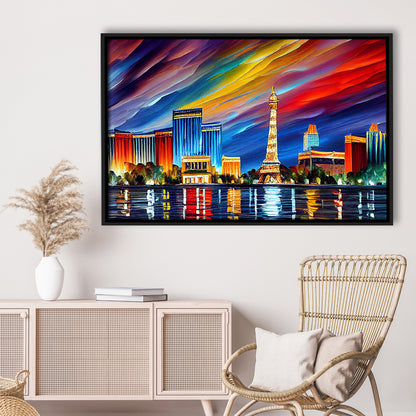 Las Vegas Nevada Skyline, Las Vegas Painting Wall Art, Sport Gift Art, Framed Canvas Print Wall Art