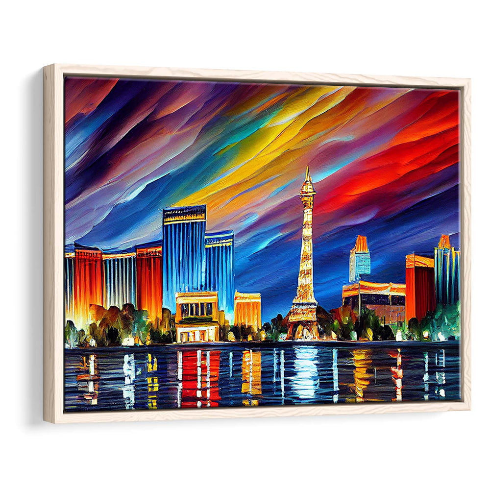 Las Vegas Nevada Skyline, Las Vegas Painting Wall Art, Sport Gift Art, Framed Canvas Print Wall Art