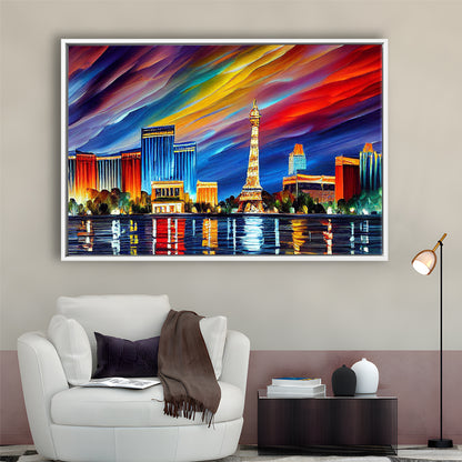 Las Vegas Nevada Skyline, Las Vegas Painting Wall Art, Sport Gift Art, Framed Canvas Print Wall Art