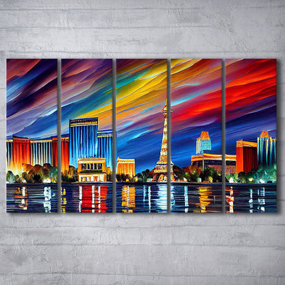 Las Vegas Nevada Skyline, Las Vegas Painting Wall Art, Sport Art, Extra Large Canvas Print Wall Art