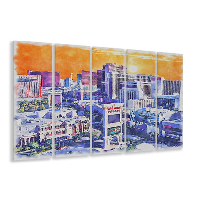 Las Vegas Watercolor, Las Vegas Nevada Painting, Sport Art, Extra Large Canvas Print Wall Art