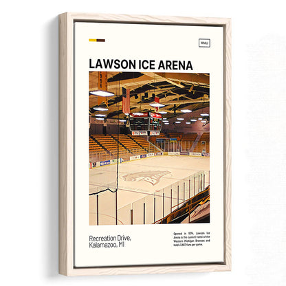 Lawson Ice Arena Print, Western Michigan Broncos Stadium Canvas Art, Man Cave Gift, Floating Framed Canvas Print Wall Art