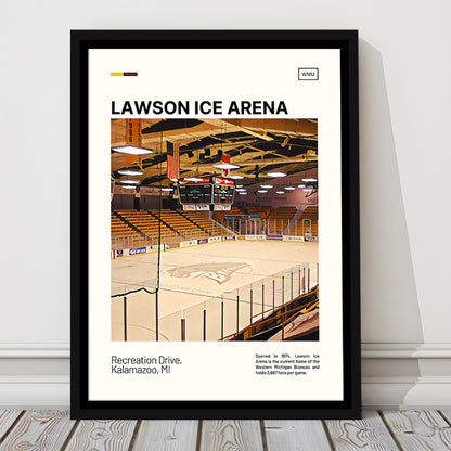 Lawson Ice Arena Print, Western Michigan Broncos Stadium Canvas Art, Man Cave Gift, Floating Framed Canvas Print Wall Art