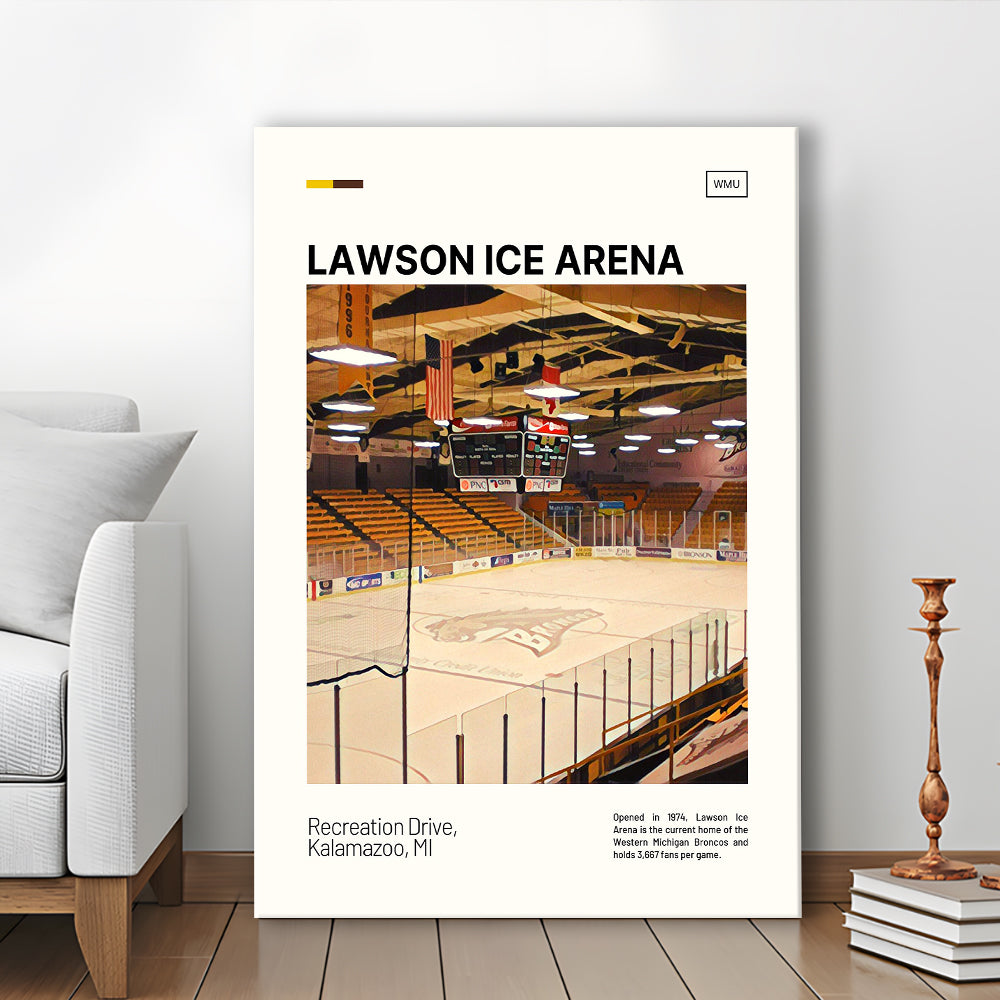 Lawson Ice Arena Print, Western Michigan Broncos Stadium Canvas Art, Fan Gifts, Sport Art, Canvas Print Wall Art