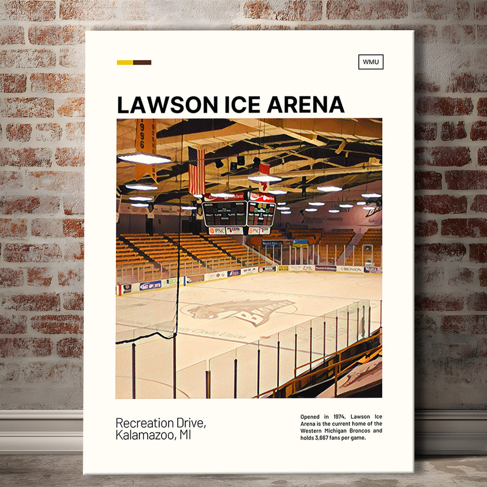 Lawson Ice Arena Print, Western Michigan Broncos Stadium Canvas Art, Fan Gifts, Sport Art, Canvas Print Wall Art