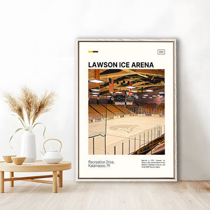 Lawson Ice Arena Print, Western Michigan Broncos Stadium Canvas Art, Man Cave Gift, Floating Framed Canvas Print Wall Art