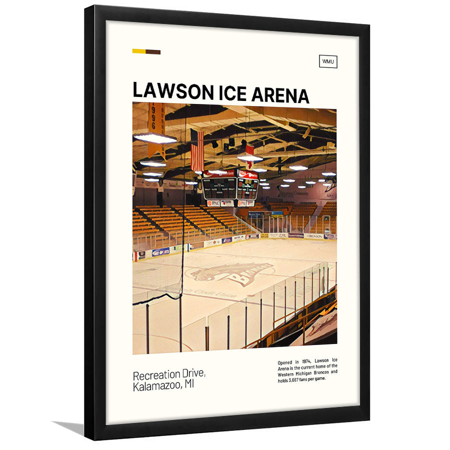 Lawson Ice Arena Print, Western Michigan Broncos Stadium Art, Gifts for him, Sport Art, Framed Art Print Wall Decor