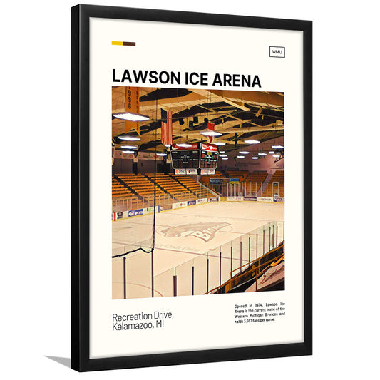 Lawson Ice Arena Print, Western Michigan Broncos Stadium Art, Gifts for him, Sport Art, Framed Art Print Wall Decor