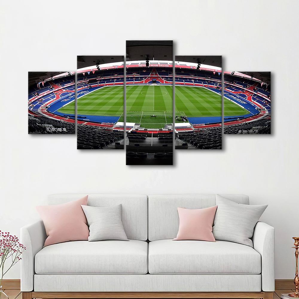 Le Parc des Princes stadium, Stadium Canvas, Sport Art, Gift for him, 5 Panel, Large Canvas, Canvas Print Wall Art