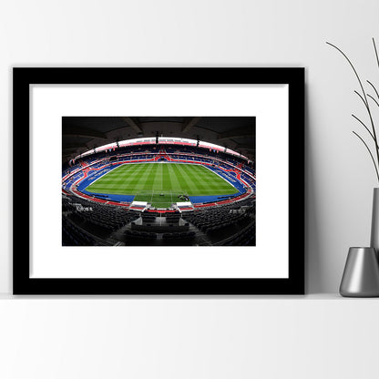 Le Parc des Princes stadium, Stadium Canvas, Sport Art, Gift for him, White Border Framed Art Print Wall Decor