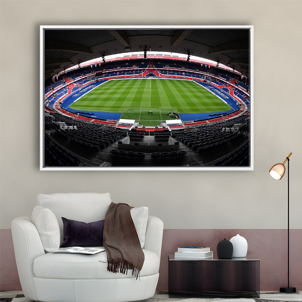 Le Parc des Princes stadium, Stadium Canvas, Sport Art, Framed Canvas Print Wall Art, Floating Frame
