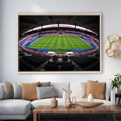 Le Parc des Princes stadium, Stadium Canvas, Sport Art, Framed Canvas Print Wall Art, Floating Frame