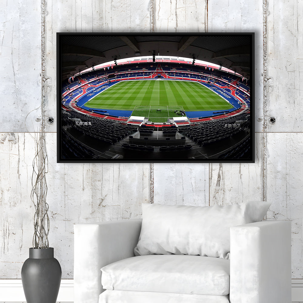 Le Parc des Princes stadium, Stadium Canvas, Sport Art, Framed Canvas Print Wall Art, Floating Frame