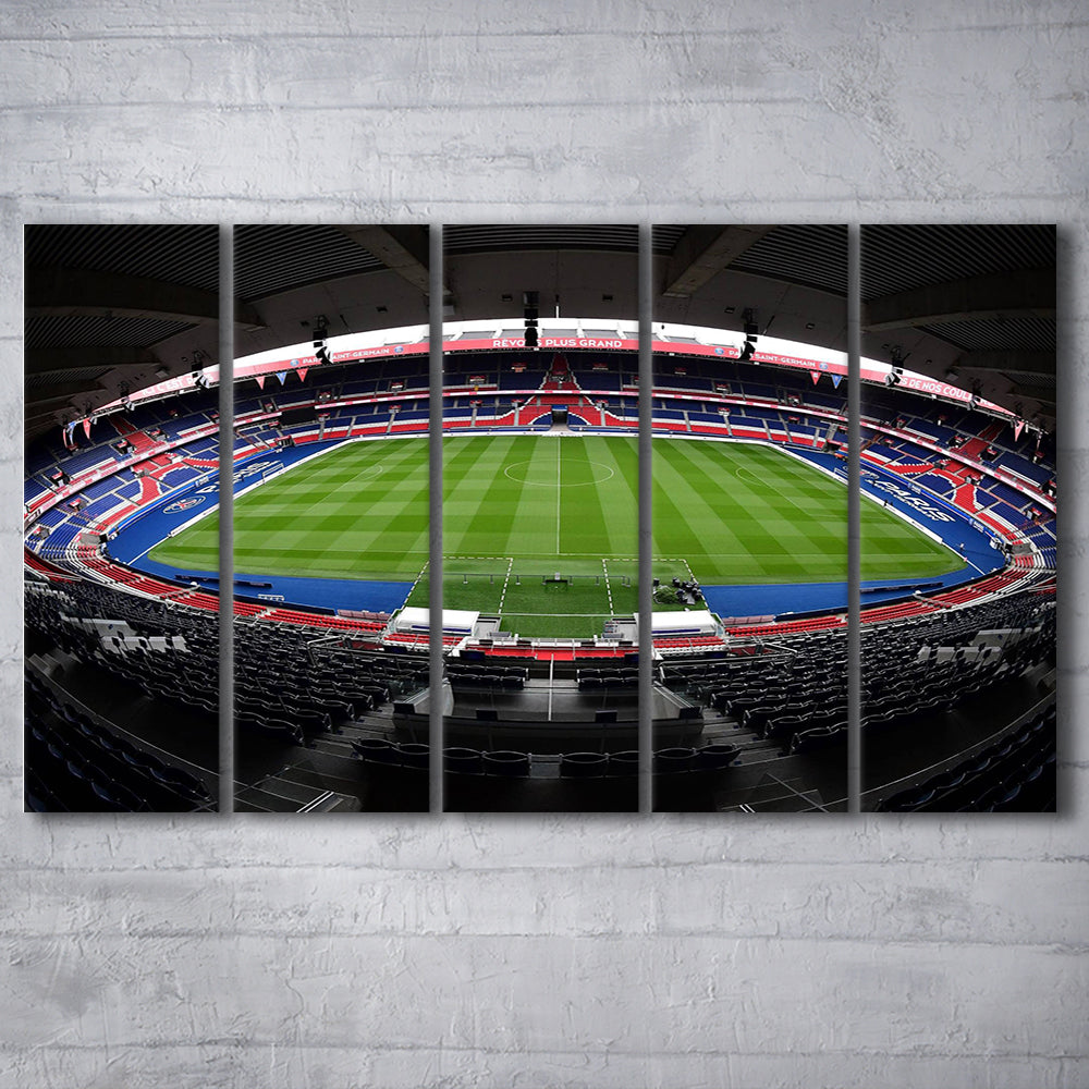 Le Parc des Princes stadium, Stadium Canvas, Sport Art, 5 Panel B, Extra Large Canvas, Canvas Print Wall Art